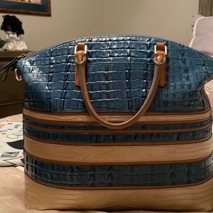 Green and gold Brahmin handbag and cc holder